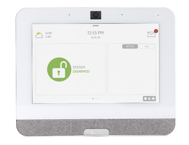 Modern touchscreen home security panel